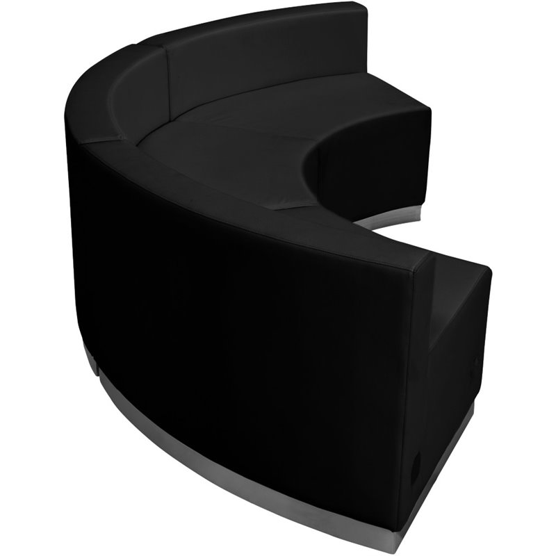Flash Furniture Hercules Alon 3 Piece Reception Seating in Black
