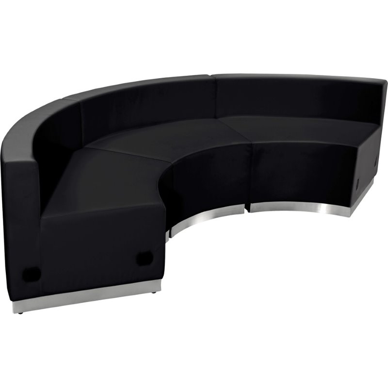 Flash Furniture Hercules Alon 3 Piece Reception Seating in Black