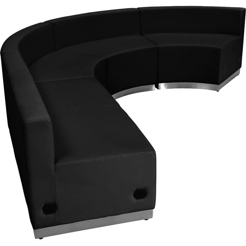 Flash Furniture Hercules Alon 4 Piece Reception Seating in Black