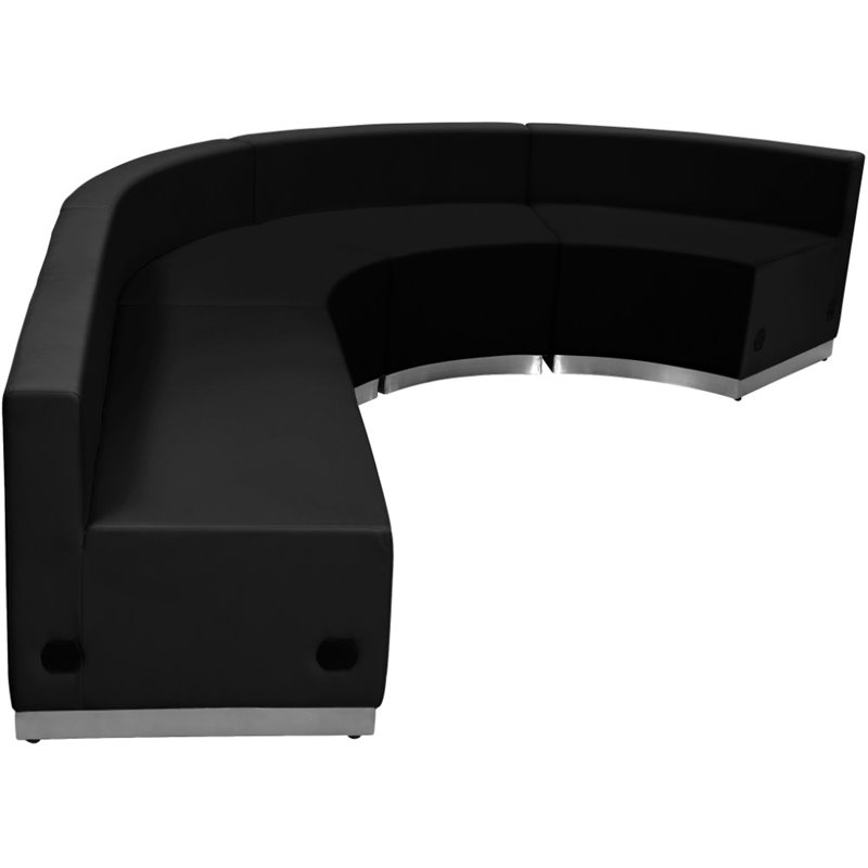 Flash Furniture Hercules Alon 4 Piece Reception Seating in Black