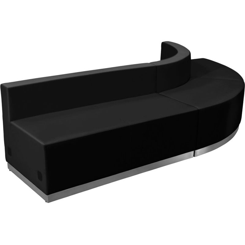 Flash Furniture Hercules Alon 3 Piece Reception Seating in Black