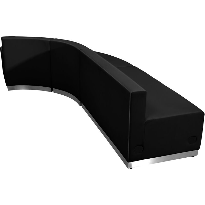 Flash Furniture Hercules Alon 3 Piece Reception Seating in Black