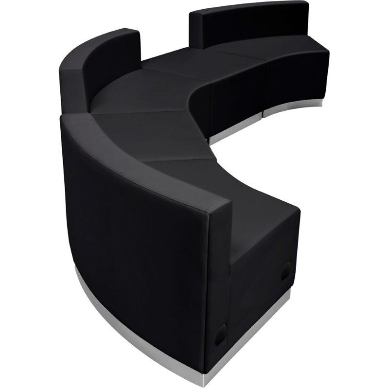 Flash Furniture Hercules Alon 5 Piece Reception Seating in Black