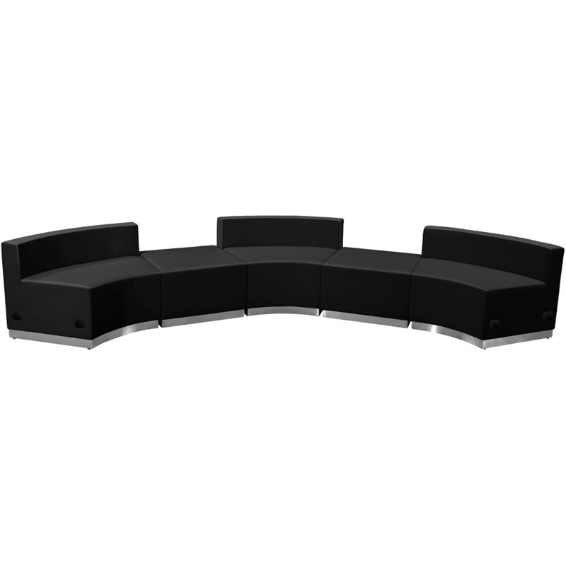 Flash Furniture Hercules Alon 5 Piece Reception Seating in Black