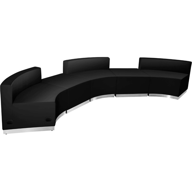 Flash Furniture Hercules Alon 5 Piece Reception Seating in Black