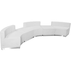 flash furniture hercules alon 5 piece contemporary leather reception sectional (810-set)