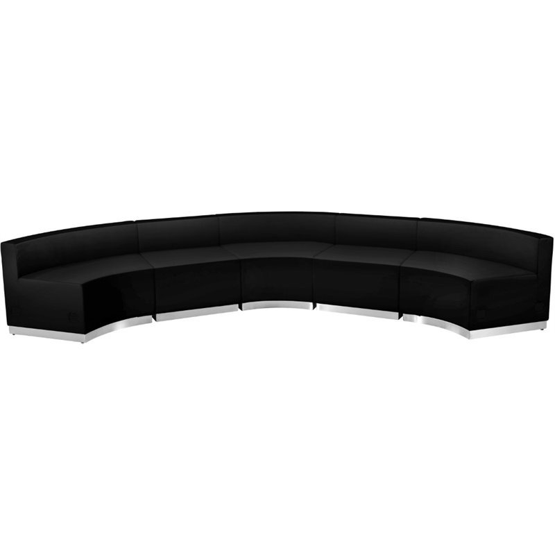 Flash Furniture Hercules Alon 5 Piece Reception Seating in Black