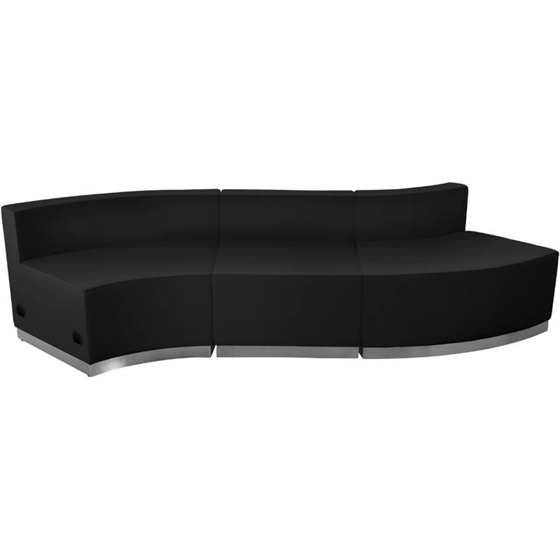 Flash Furniture Hercules Alon 3 Piece Reception Seating in Black