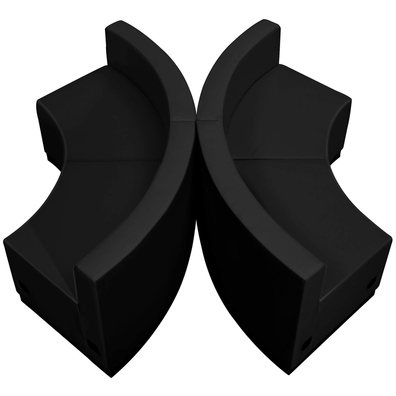 Flash Furniture Hercules Alon 4 Piece Reception Seating in Black