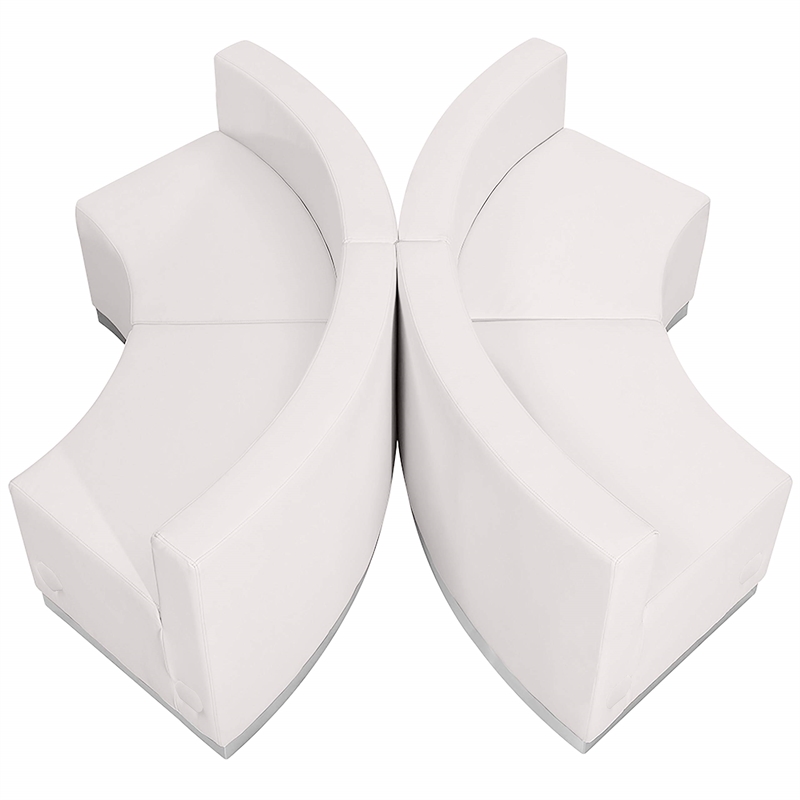 Flash Furniture Hercules Alon 4 Piece Reception Seating in White