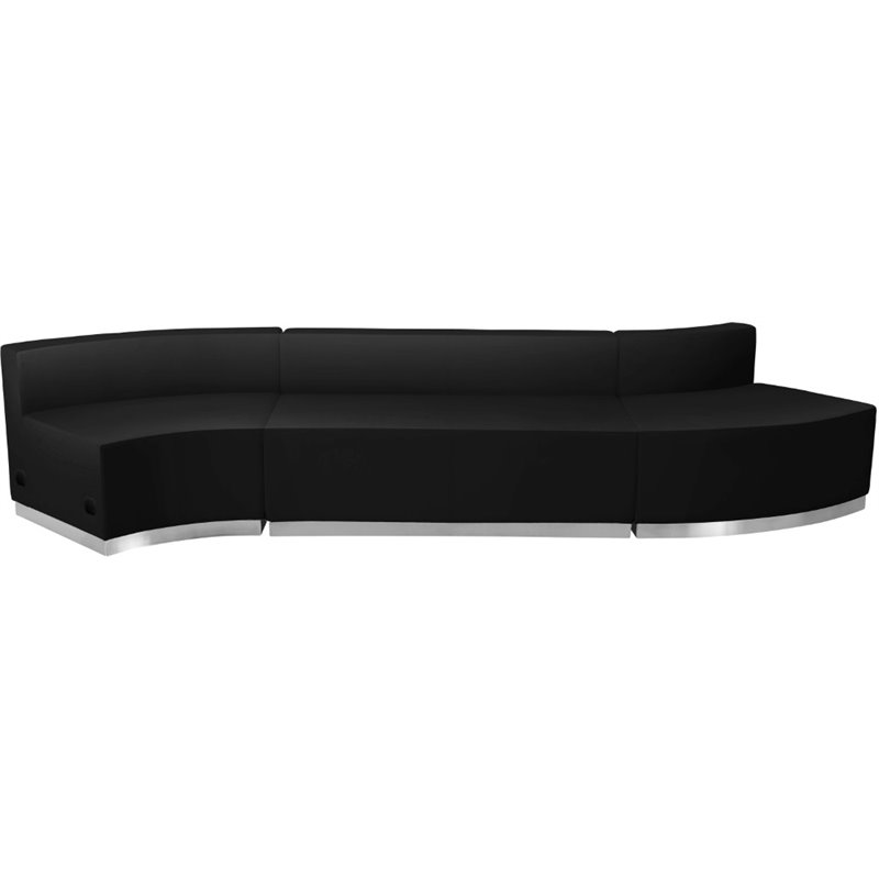 Flash Furniture Hercules Alon 3 Piece Reception Seating in Black