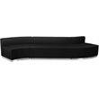 Flash Furniture Hercules Alon 3 Piece Reception Seating in Black
