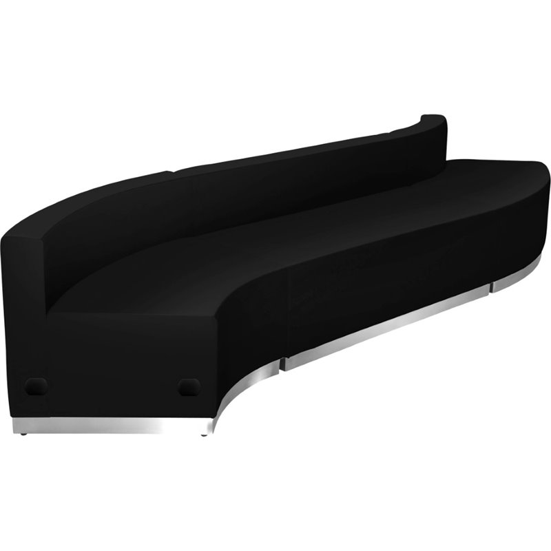 Flash Furniture Hercules Alon 3 Piece Reception Seating in Black