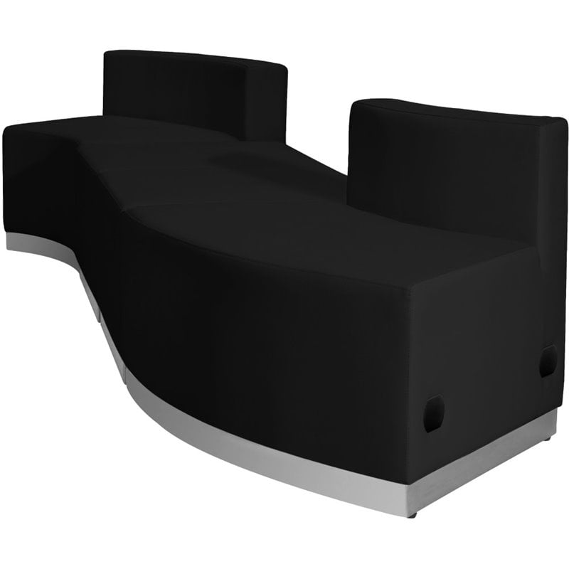 Flash Furniture Hercules Alon 4 Piece Reception Seating in Black
