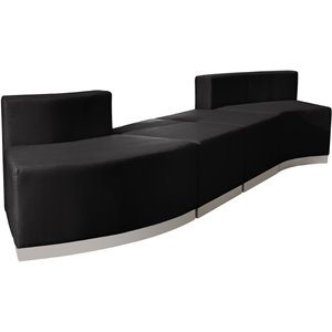 Flash Furniture Hercules Alon 4 Piece Reception Seating in Black