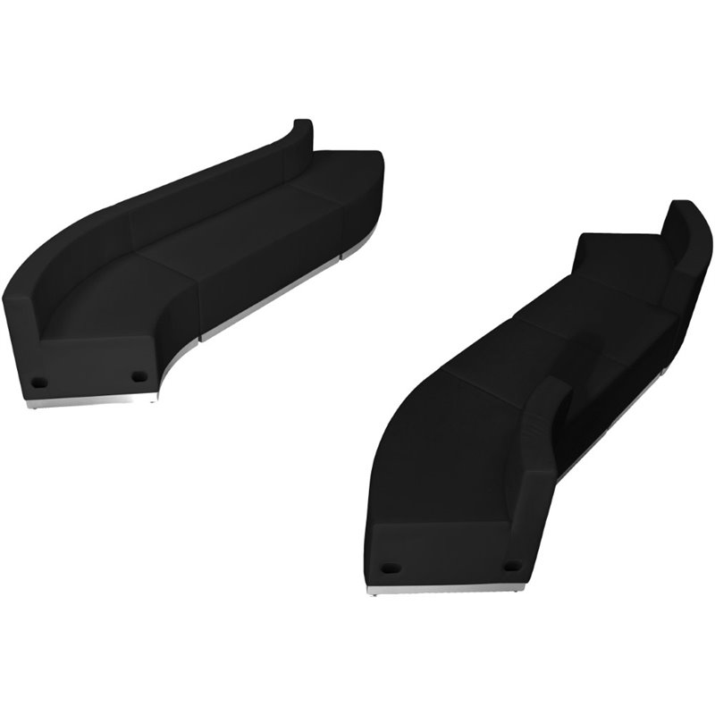 Flash Furniture Hercules Alon 7 Piece Reception Seating in Black