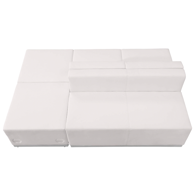 Flash Furniture Hercules Alon 5 Piece Reception Seating in White