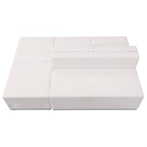 Flash Furniture Hercules Alon 5 Piece Reception Seating in White