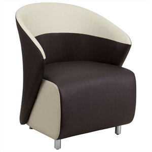 flash furniture contemporary leather curved back reception arm chair