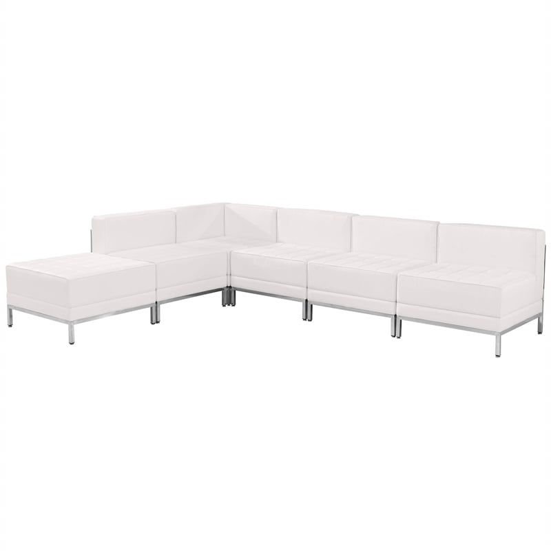Flash Furniture Hercules Imagination 6-Piece Reception Configuration in Black