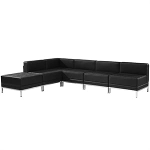 Flash Furniture Hercules Imagination 6-Piece Reception Configuration in Black