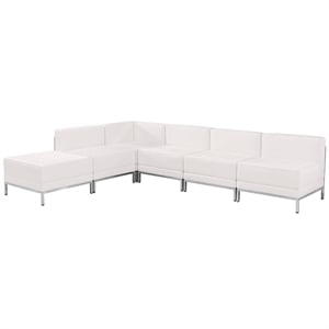 Flash Furniture Hercules Imagination 6-Piece Reception Configuration in Black