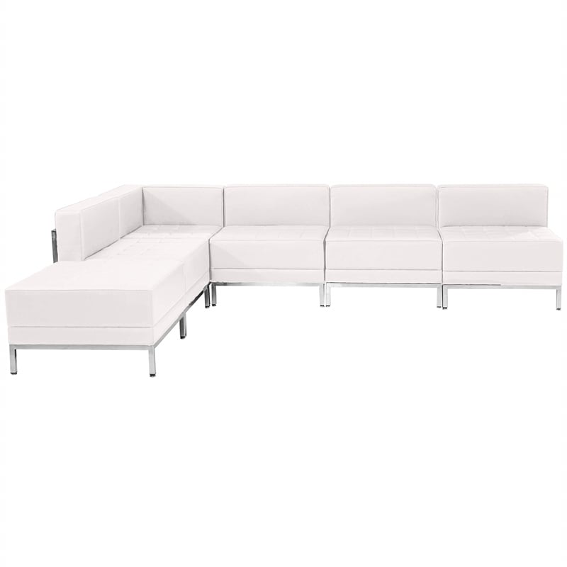 Flash Furniture Hercules Imagination 6-Piece Reception Configuration in Black