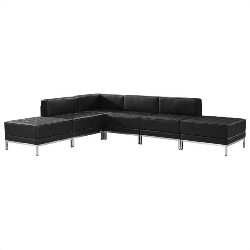 Flash Furniture Hercules Imagination 6-Piece Reception Configuration in Black