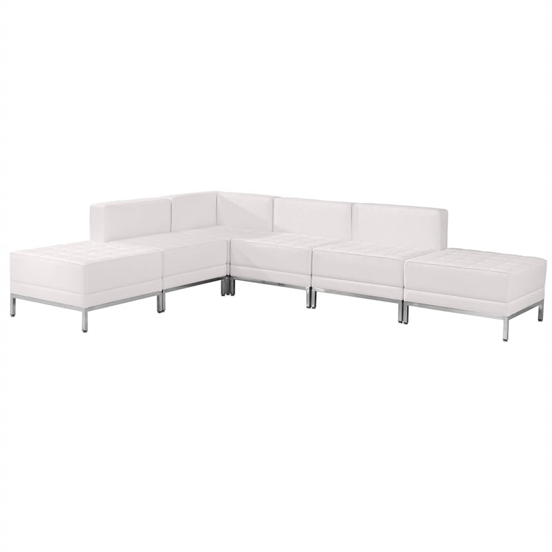 Flash Furniture Hercules Imagination 6-Piece Reception Configuration in Black