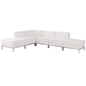 Flash Furniture Hercules Imagination 6-Piece Reception Configuration in Black