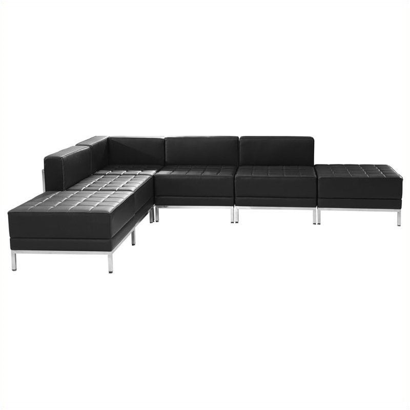 Flash Furniture Hercules Imagination 6-Piece Reception Configuration in Black