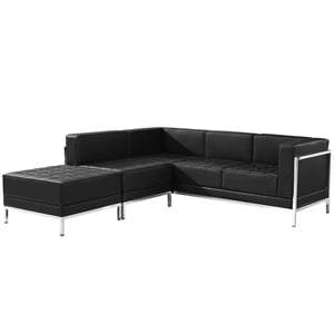 Flash Furniture Hercules Imagination 3-Piece Reception Configuration in Black