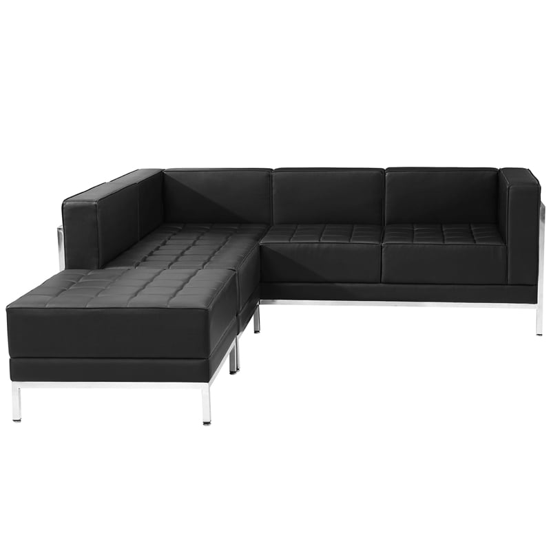 Flash Furniture Hercules Imagination 3-Piece Reception Configuration in Black