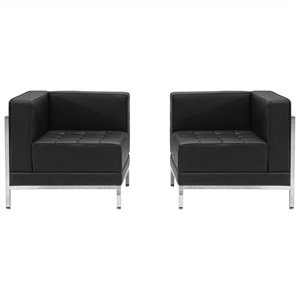 flash furniture hercules imagination 2 piece leather tufted reception seating configuration (set10)
