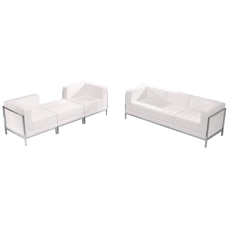 Flash Furniture Hercules Imagination 4-Piece Reception Configuration in Black