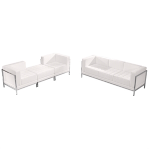 Flash Furniture Hercules Imagination 4-Piece Reception Configuration in Black
