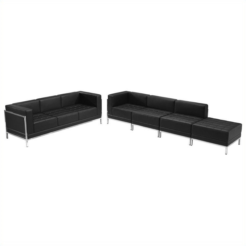 Flash Furniture Hercules Imagination 5-Pc Reception Configuration in Black