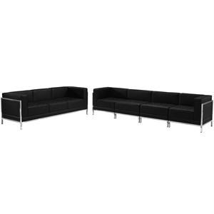 Flash Furniture Hercules Imagination 5-Piece Reception Configuration in Black
