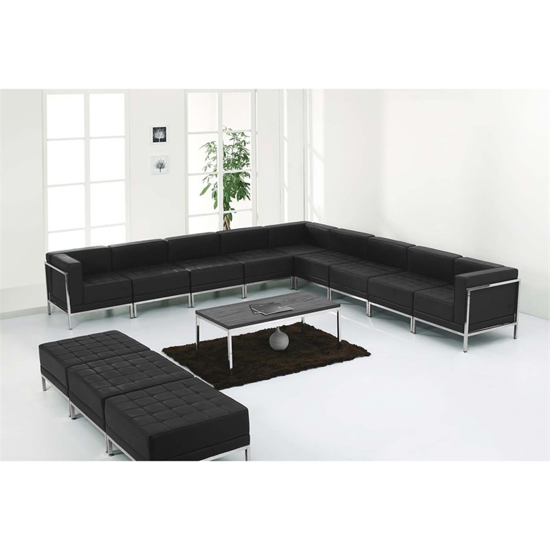 Flash Furniture Hercules Imagination 12-Piece Reception Configuration in Black