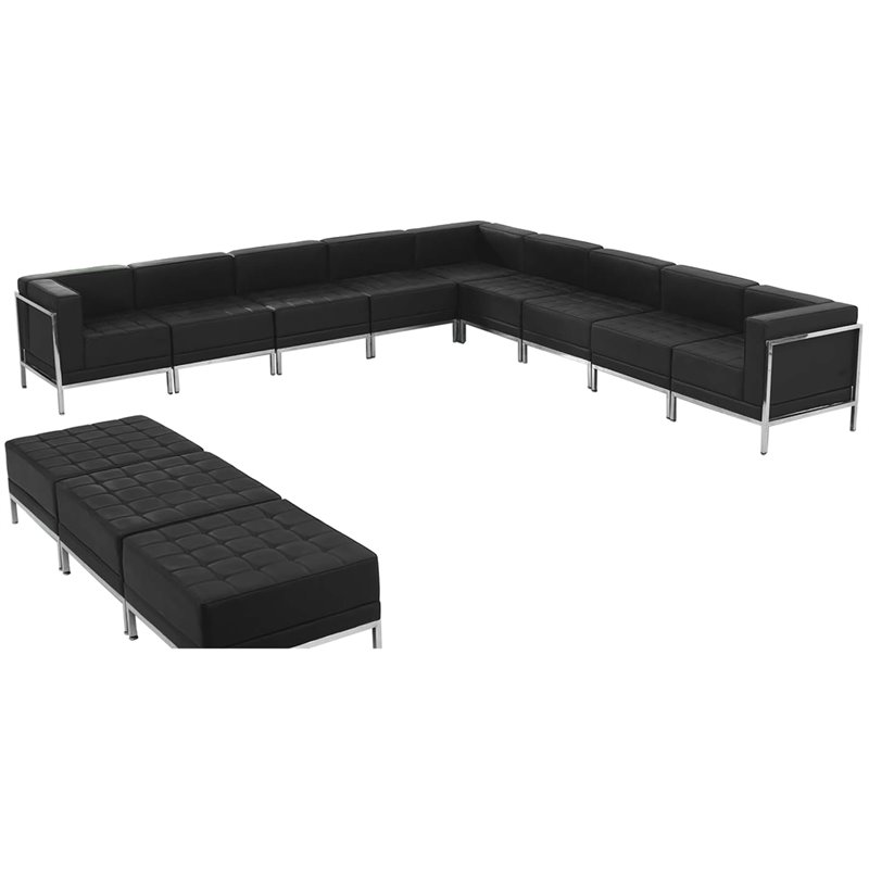 Flash Furniture Hercules Imagination 12-Piece Reception Configuration in Black