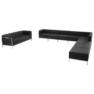 Flash Furniture Hercules Imagination 10-Piece Reception Configuration in Black