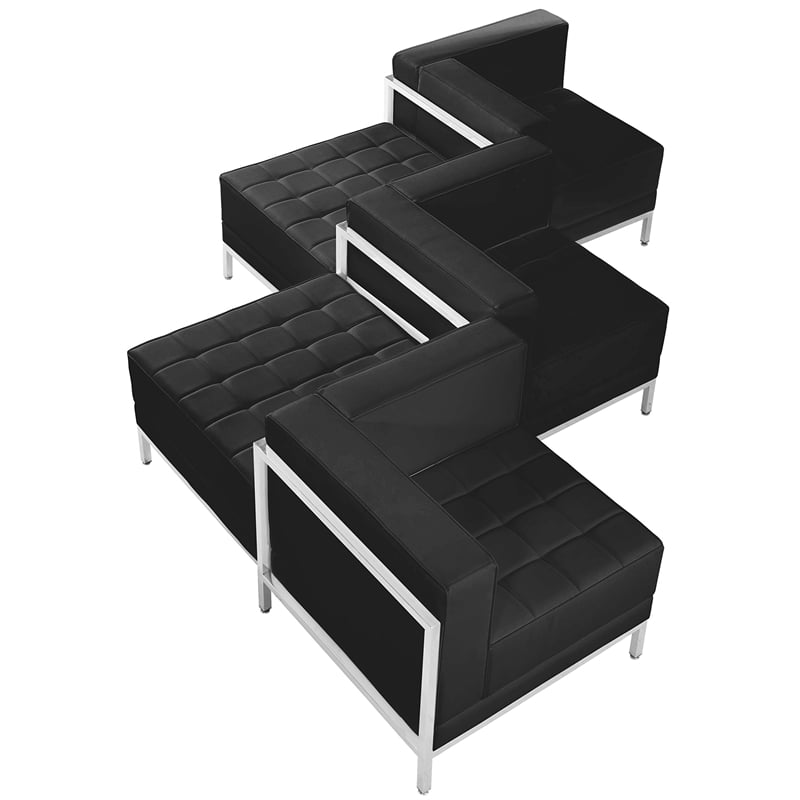 Flash Furniture Hercules Imagination 5 Pieces Reception Configuration in Black