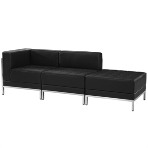 Flash Furniture Hercules Imagination 3-Piece Reception Configuration in Black