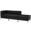 Flash Furniture Hercules Imagination 3-Piece Reception Configuration in Black
