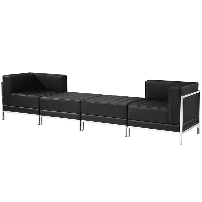 Flash Furniture Hercules Imagination 4-Piece Reception Configuration in Black