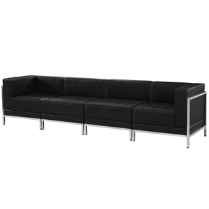 Flash Furniture Hercules Imagination 4-Piece Reception Configuration in Black