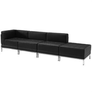 Flash Furniture Hercules Imagination 4-Piece Reception Configuration in Black