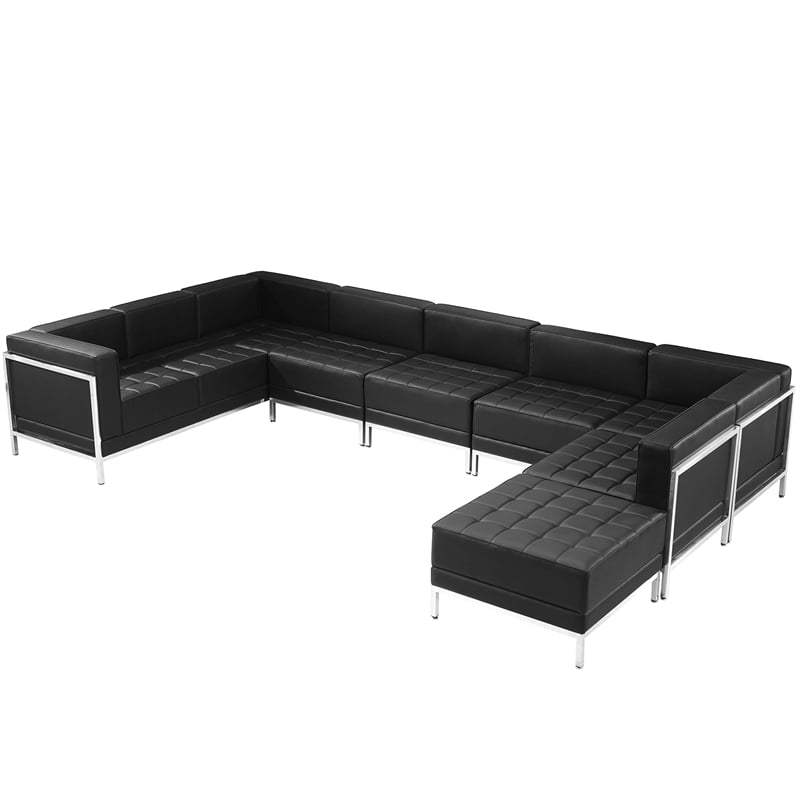 Flash Furniture Hercules Imagination 7-Piece Reception Configuration in Black
