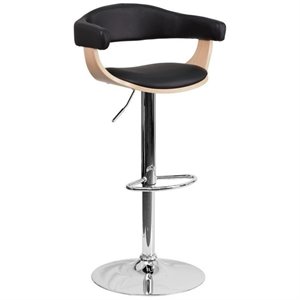 Beech Bentwood Adjustable Contemporary Bar Stool