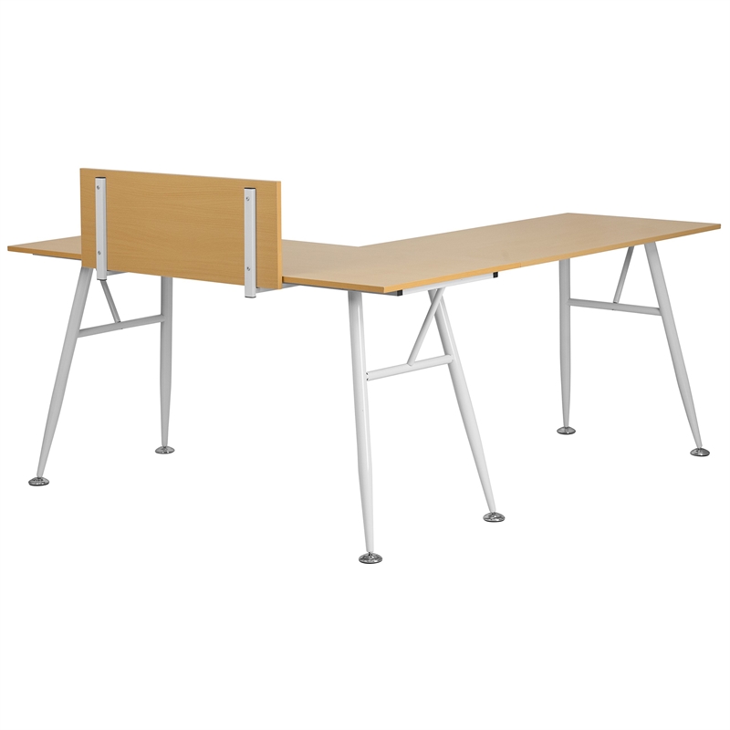 Flash Furniture Laminate L-Shape Computer Desk In Beech